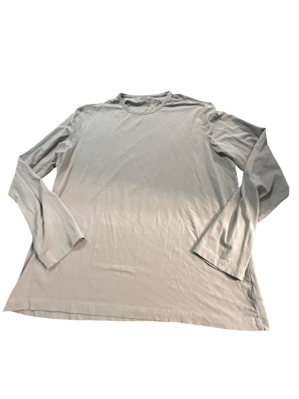 UNTUCKit Merille Long Sleeve Crewneck T-Shirt Light Gray/Taupe XL Minimalist